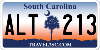 SC license plate ALT213