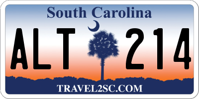 SC license plate ALT214