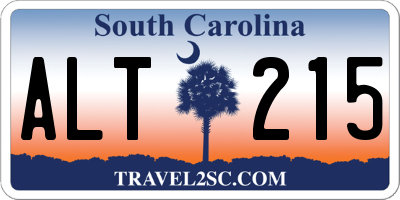 SC license plate ALT215