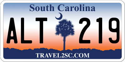SC license plate ALT219