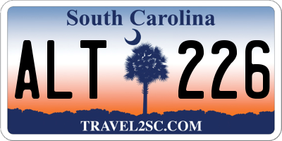 SC license plate ALT226