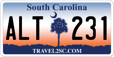 SC license plate ALT231