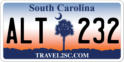 SC license plate ALT232
