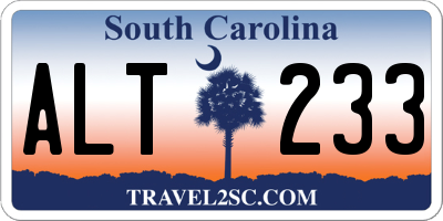 SC license plate ALT233