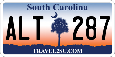 SC license plate ALT287