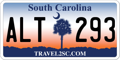 SC license plate ALT293
