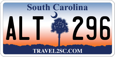 SC license plate ALT296