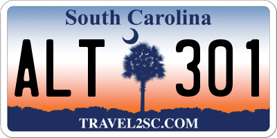 SC license plate ALT301