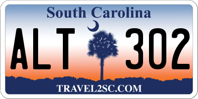 SC license plate ALT302