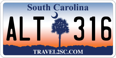 SC license plate ALT316