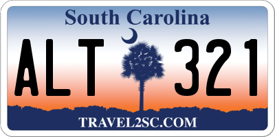 SC license plate ALT321