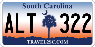 SC license plate ALT322