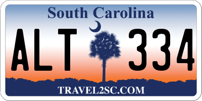 SC license plate ALT334