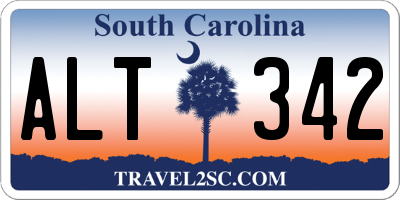 SC license plate ALT342