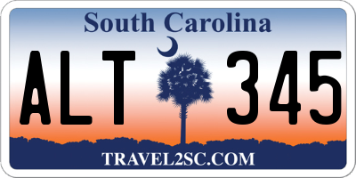 SC license plate ALT345