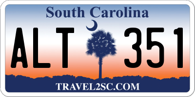 SC license plate ALT351