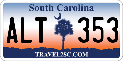 SC license plate ALT353
