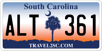 SC license plate ALT361
