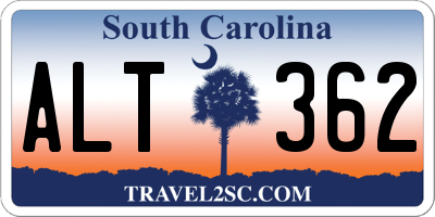 SC license plate ALT362