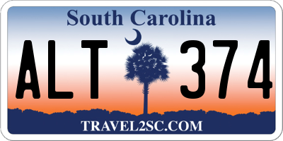 SC license plate ALT374