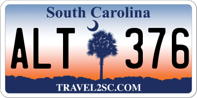SC license plate ALT376