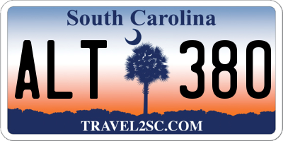SC license plate ALT380