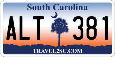 SC license plate ALT381