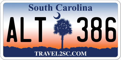 SC license plate ALT386