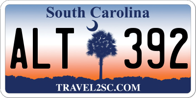 SC license plate ALT392