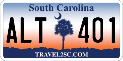 SC license plate ALT401