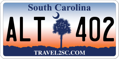 SC license plate ALT402