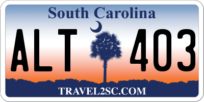 SC license plate ALT403