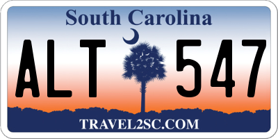 SC license plate ALT547