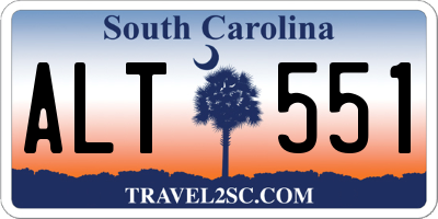 SC license plate ALT551