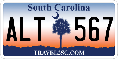 SC license plate ALT567