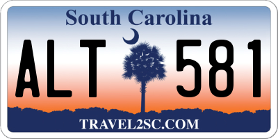 SC license plate ALT581