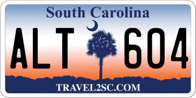 SC license plate ALT604