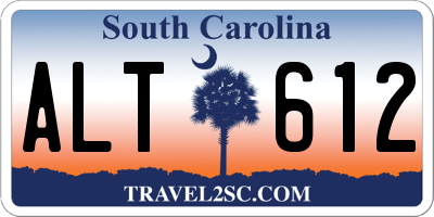 SC license plate ALT612