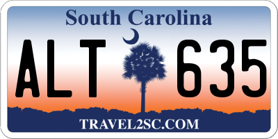 SC license plate ALT635