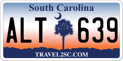 SC license plate ALT639