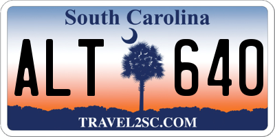 SC license plate ALT640