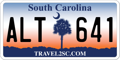 SC license plate ALT641