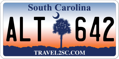 SC license plate ALT642