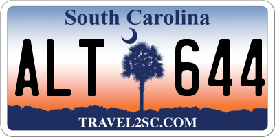 SC license plate ALT644