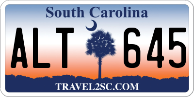 SC license plate ALT645