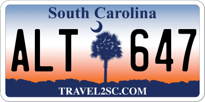 SC license plate ALT647