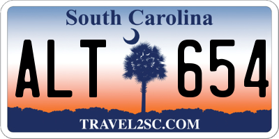 SC license plate ALT654