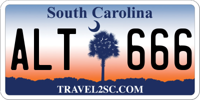 SC license plate ALT666