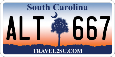 SC license plate ALT667