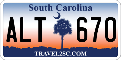 SC license plate ALT670
